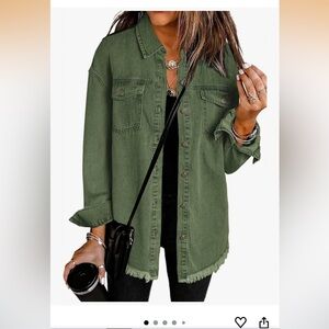 Elm Green Oversized Denim Jacket - Women